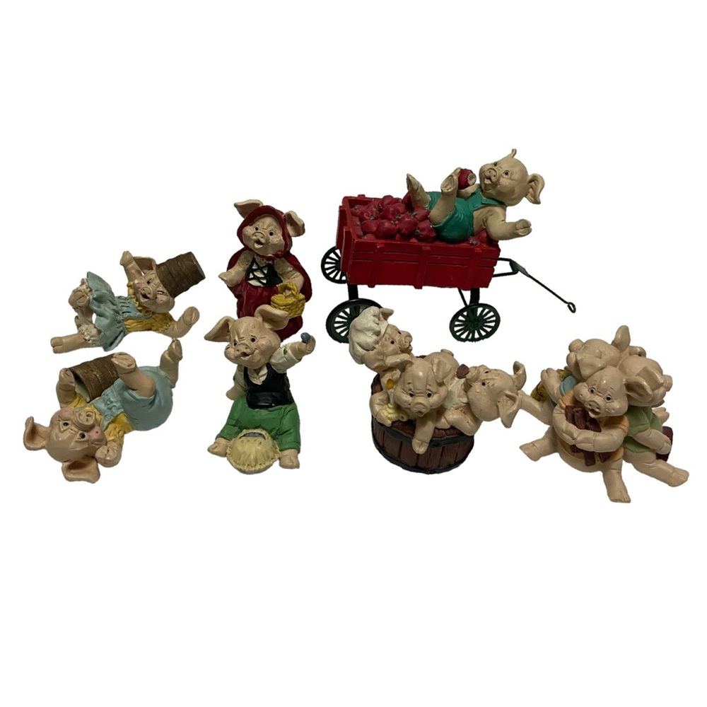 1992 Kathy Wise Pigs Nursery Rhymes Collection Country Hamlet Figurines